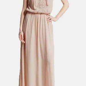 Mossimo XS Blush Crochet Halter Maxi Dress